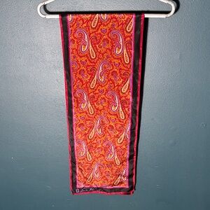 Vintage Anne Klein Paisley Scarf - Red and Pink
